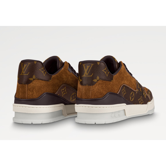 Louis Vuitton Brown Monogram LV Logo Suede Low Top Trainer Sneaker UK 9 US 10 11 - Picture 15 of 16
